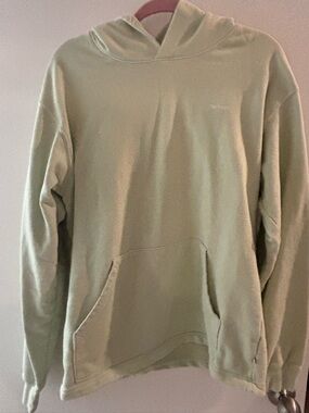 Mad happy UNISEX Light Sage Green Hooded Pullover Sweatshirt